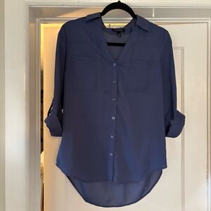 A. Byer Navy Women’s Button-Up Shirt